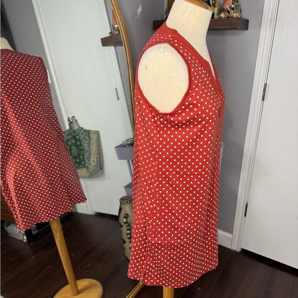 Red Polka Dot Sleeveless Dress - Picture 2 of 5